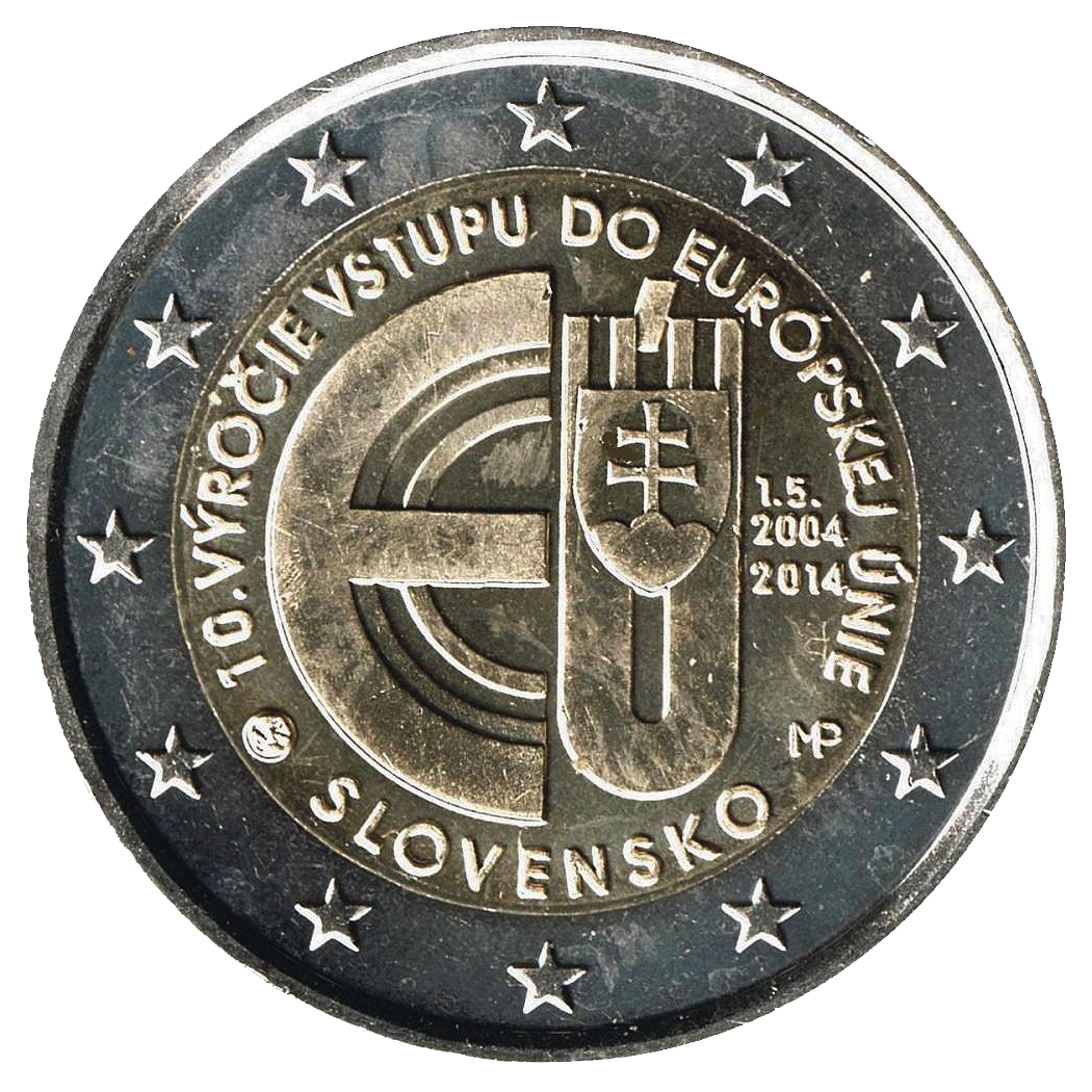 2 euros conmemorativa 10º Aniversario de la entrada de la República Eslovaca en la Unión Europea